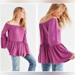 Urban Outfitters Kimchi Blue off-the-shoulder baby doll top